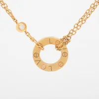 カルティエ ラブサークル 2P ダイヤ ネックレス 750(YG) 6.5g B7219500