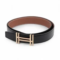 エルメス H オ カレ W:2024年 ベルト 95 レザー ブラック×ゴールド