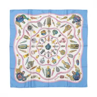 エルメス スカーフ シルク ブルー カレ90 PANTIN CITY パンタンシティ