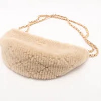 シャネル ココネージュ ムートン チェーンショルダーバッグ ベージュ