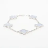 ヴァンクリーフ&アーペル ヴィンテージアルハンブラ 5P カルセドニー ブレスレット 750(WG) 12.0g