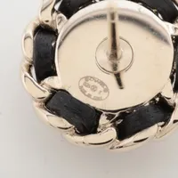 シャネル ココマーク B25K ピアス(両耳用) GP×レザー×フェイクパール