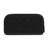 シャネル マトラッセ キャビアスキン ラウンドジップウォレット