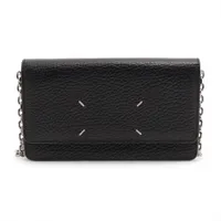 【極美品】メゾンマルジェラ 4ステッチ レザー チェーンウォレット ブラック メゾンマルジェラ 4ステッチ レザー チェーンウォレット ブラック