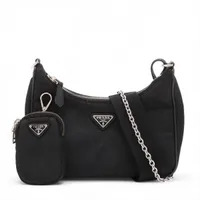 プラダ テスート ナイロンxレザー 2WAYショルダーバッグ ブラック