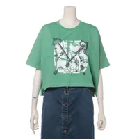 エルメス コットン Tシャツ 38 レディース グリーン 5E4624DA