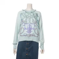 エルメス カシミヤ×シルク ブラウス 34 レディース アイスブルー