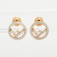 ✨正規品＆極美品‼️✨ フェンディ エフイズフェンディ ラインストーン ピアス FENDI（フェンディ） ピアス オーロック 8AH600 A44G レディース