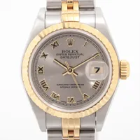 ロレックス レディ デイトジャスト 79173G SS×YG SS×YG AT 黒文字盤