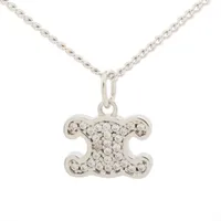 セリーヌ トリオンフ STT3295 ネックレス GP×ラインストーン シルバー