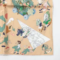 エルメス カレ90 アカデミア イピカ スカーフ シルク ブルーアズール