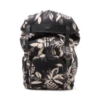 サンローランパリ　リビングトン　バックパック　キャンバス　レザー　美品 サンローランパリ キャンバスxレザー バックパック/リュック ブラックx