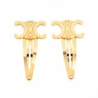 HERMES エルメス バレッタ　アイリーン　シルバー／ゴールド　箱付き エルメス アイリーン バレッタ メタル×GP ゴールド×シルバー ヘア