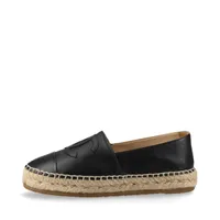 シャネル ココマーク レザー エスパドリーユ 36 レディース ブラック