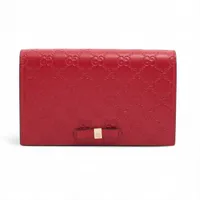 グッチ グッチシマ レザー チェーンウォレット レッド 431408