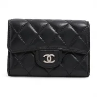 シャネル マトラッセ キャビアスキン 名刺入れ ブラック ゴールド金具