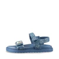 ヴィトン LVサンセットライン 24年 レザー×ファブリック サンダル 38