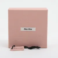 ミュウミュウ ロゴ バレッタ パテントレザー ピンク A4189876｜中古