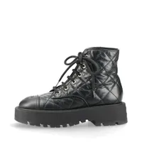 シャネル ココマーク 04A ムートン ブーツ 36 1/2 レディース ブラック