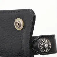 クロムハーツ キーケース レザー インボイスアリ ブラック×シルバー