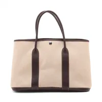 エルメス ガーデンパーティ36 PM トワルアッシュxブッフル ベージュxブラウン シルバー金具 □L:2008年