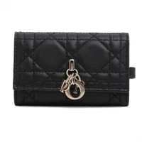 ディオール レディディオール カナージュ レザー キーケース ブラック