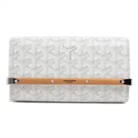 ゴヤール モンテカルロミニ PVC×レザー ポーチ ホワイト