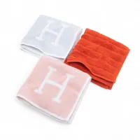 エルメス タオル コットン ブルー×ピンク 3点セット アヴァロン