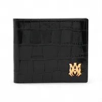 サンローラン ART607738 クロコ型押し マネークリップ ブラック