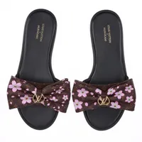 ヴィトン×村上隆 リリー 25SS レザー サンダル 38 レディース ブラウン