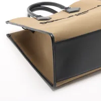 ドルチェ&ガッバーナ ロゴ キャンバスxレザー トートバッグ カーキx