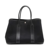 エルメス ガーデンパーティ36 PM トワルオフィシエxネゴンダ ブラック シルバー金具 □G:2003年