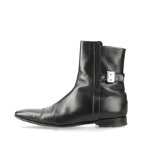 エルメス サックアデペッシュ レザー ブーツ 41 メンズ ブラック