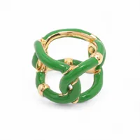 ボッテガヴェネタ リング 13 925 16.4g ゴールド×グリーン A4202858