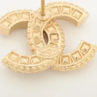 シャネル ココマーク F22V ピアス(両耳用) GP×ラインストーン ゴールド