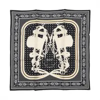 エルメス カレ55 BRIDES de GALA 式典用馬勒 スカーフ シルク ブラック