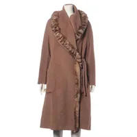 フェンディ ウール×シルク コート 42 レディース ブラウン ラビット