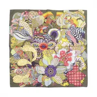 エルメススカーフ カレ90/柄名:インドの花 エルメス カレ90 FLEURS DINDIENNES インドの花 スカーフ シルク