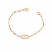 ディオール Petit CD プチCD ブレスレット GP×フェイクパール ゴールド