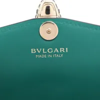 ブルガリ セルペンティ レザー ロングウォレット グリーン×パープル