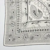 エルメス カレジェアン ストール カシミヤ×シルク ブラック×ホワイト