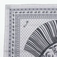 エルメス カレH65 シュヴァルパンク スカーフ カシミヤ×シルク グレー