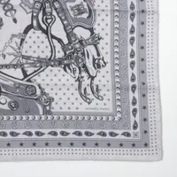 エルメス カレH65 シュヴァルパンク スカーフ カシミヤ×シルク グレー