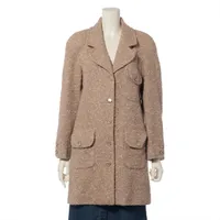 シャネル ココボタン 01A アルパカ チェスターコート 38 レディース