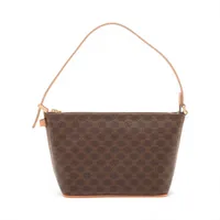 セリーヌ マカダム PVCxレザー ショルダーバッグ ブラウン A4207116