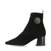 エルメス ニットブーツ エルメス ニット×レザー ロングブーツ 36.5 レディース ブラック