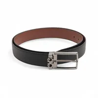 フェラガモ ダブルガンチーニ ベルト レザー ブラック×ブラウン