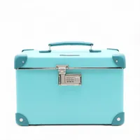 ティファニー × グローブトロッター ヴァルカンファイバーxレザー バニティバッグ ティファニーブルー 暗証番号000