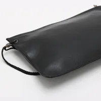クロムハーツ クラッチバッグ レザー ブラック×シルバー FLAT MED