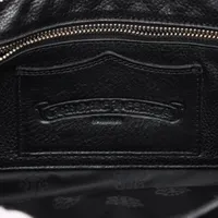 クロムハーツ クラッチバッグ レザー ブラック×シルバー FLAT MED